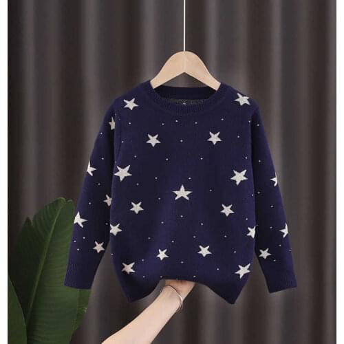 2021 Winter Girls Sweaters Star Sweater Knitwear Children Clothing