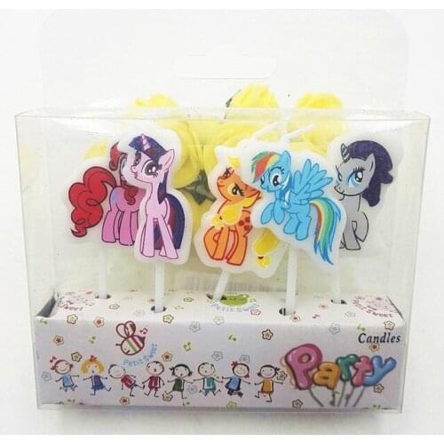 1 Set My Little Pony car Candles Kids Birthday Party Supplies Baby Shower Cake Candle Party Decoration DIY Gifts