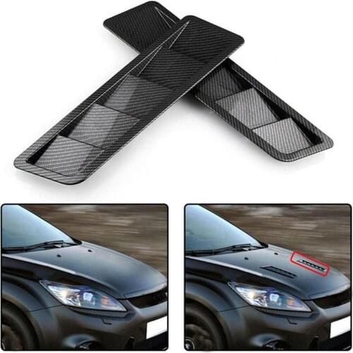 1 Pair Universal Carbon Fiber Hood Louvers Panels Vehicles Hood Vents Decoration Bonnet Vent Hood Cover Car Hood Decoration