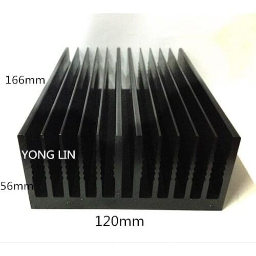 1 piece Aluminum heatsink/Black heatsink 120*56-166mm/High - power radiator/Chassis radiator