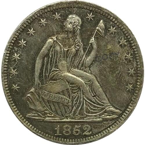 1852 United States Half Dollar Cupronickel Plated Silver Copy Coin