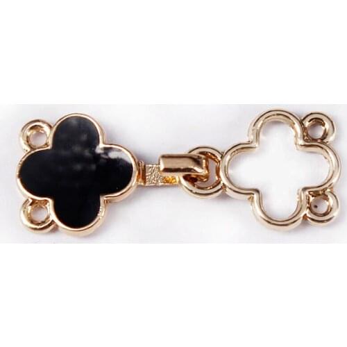 20set Black Flower Closure Waist Extender Hooks&Eyes Connectors Clasps Button Sewing Accessories For Clothes Bags NK314