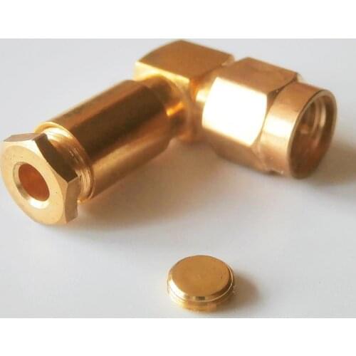 5X Pcs RF Connector SMA Male 90 Degree Right Angle plug Clamp Solder For RG316 RG174 RG179 LMR100 Cable Brass RF Coax Adapter