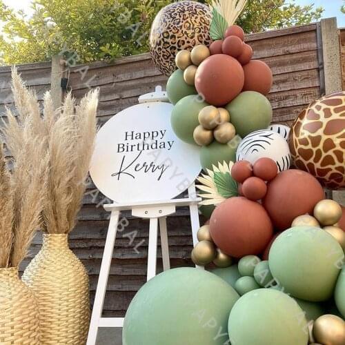 72pcs Avocado Green Arch Garland Balloons Kit Chrome Gold Balloons For Wedding Birthday Party Decoration Baby Shower Globos