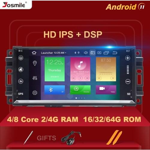 1 Din Android 11 Car Radio Multimedia Player For Jeep Grand Cherokee Chrysler 300C Dodge Ram Compass Patriot Sebring GPS Navi