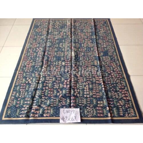 Free Shipping4.9'X6.7' French Woolen Aubusson rug handmade 100% New Zealand wool rugs and carpets