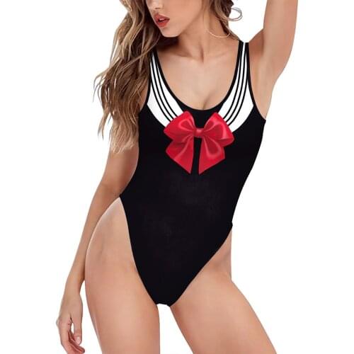 One-Piece Swimming Wetsuit Summer Breathable Diving Japanese Anime Cosplay Swimwear O-Neck Sleeveless For Women Suft Suit