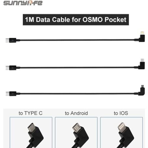 DJI Pocket 2 Data Cable 1M TYPE-C to Android IOS Cable Data Conversion Line Cable for DJI OSMO POCKET Gimbal Accessories