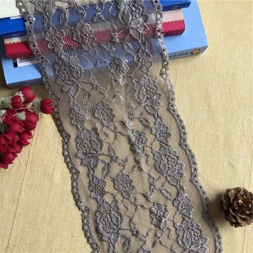 E2479 15cm Grey Clothing Accessories Wedding Flower Embroidery Mesh Hometextile Lace Fabric Diy Sewing Decoration Handmade