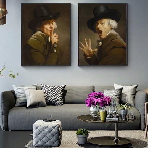 Self-Portrait in Surprise and Terror by Joseph Ducreux Oil Paintings on the Wall Art Posters and Prints Classical Art Pictures