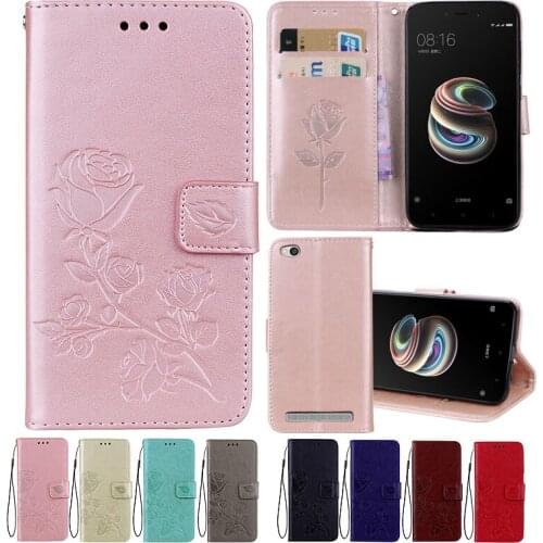 Leather Case For Xiaomi 5X Cases for Xiao mi 5X A1 Cover Flower Design Phone Case for Xiaomi A1
