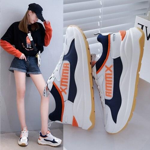 Ins tide dad shoes girl 2021 autumn new Korean version of the street shooting sneakers female students - casual board shoes