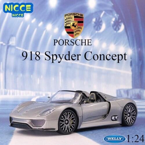 WELLY 1:24 Model Car Simulation Alloy Metal Toy Car Childrens Toy Gift Collection Model Toy Gifts Porsche 918 Spyder Concept