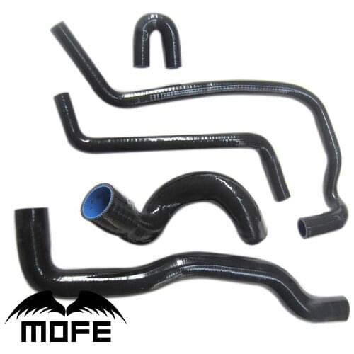 MOFE 5PCS Turbo Silicone Radiator Coolant Hoses Kit For Saab 900 1993 -1999 Black