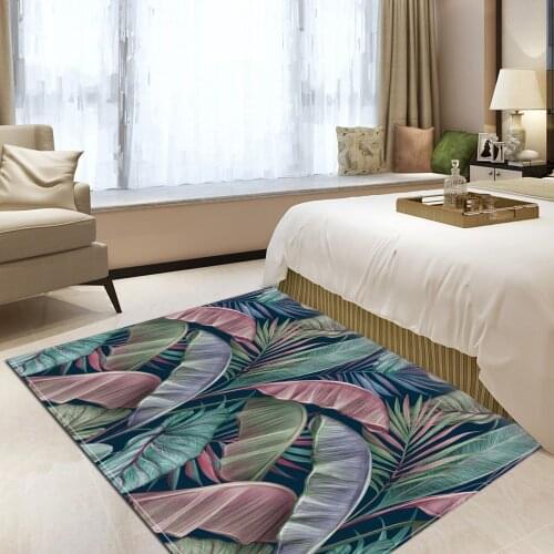 Natural Home Area Rugs Large Anti Slip Palm Leaves Mats Home Living Room Bedroom Art Print Flower Women Butterflies Yoga Carpets