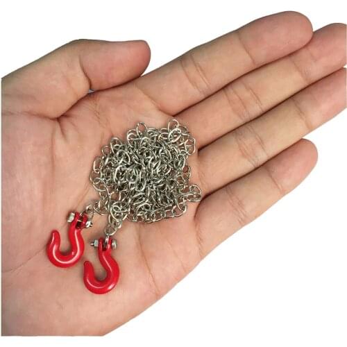 New 1:10 RC Crawler Accessories Tow Chain with Trailer Hook for Axial SCX10 90046 TAMIYA CC01 RC4WD D90 D110 TF2 RC Climbing Car