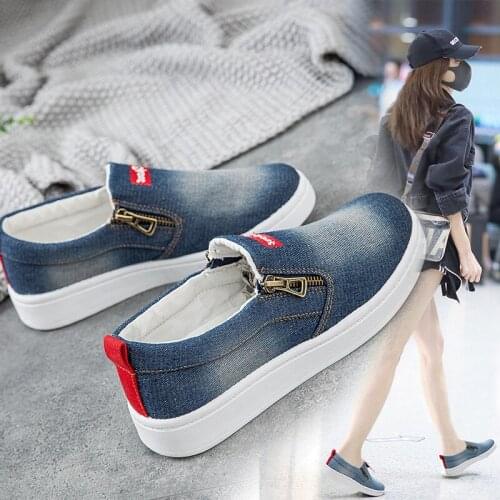2020 New Spring Autumn Flat Shoes For Women Denim Flat Platform Classic Fashion Flat Casual Shoes Sneakers Zapatos De Mujer
