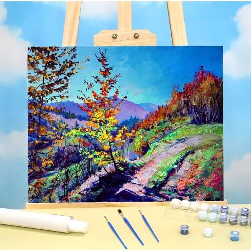 Landscape Autumn In The Mountains DIY Paint By Numbers Set Oil Paints 40*50 Boards By Numbers Home Decoration For Handicraft