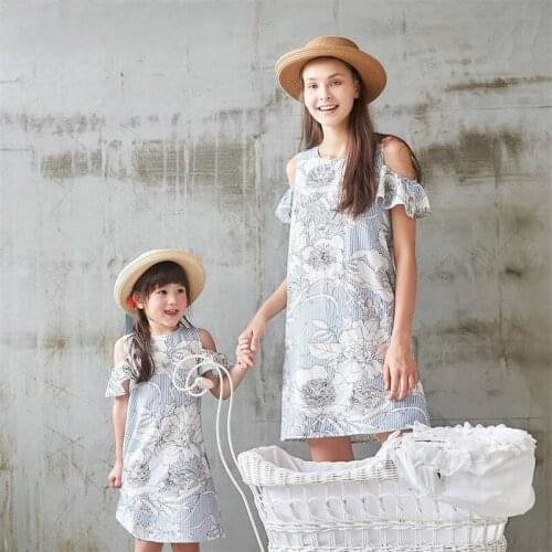 Family Mother Daughter Dress for Women Summer Long Sexy Maxi Brick Mom and Me Girls Party Dress Vestidos Family Matching Outfits