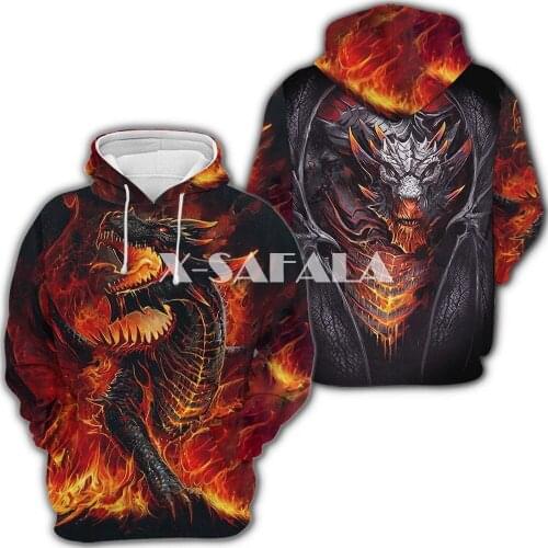 Awesome Evil Light Fire Dragon 3D Full Print Plus Size Hoodie Man Women Harajuku Outwear Zipper Pullover Sweatshirt Unisex