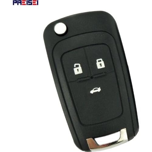 PREISEI 5pcs/lot 3 Buttons Flip Remote Car Key Case Shell Fob For Chevrolet Cruze Aveo Orlando AutoAccessories Key Replacements