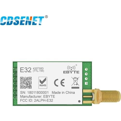 LoRa SX1278 SX1276 433MHz RF Module Transmitter Receiver 433 MHz 1W 8Km Long Range E32-433T30D-V2.0 UART Wireless Transceiver