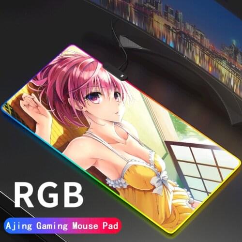 RGB Gaming Mouse Pad Large Anime To love LED Lighting Mousepad Gamer Computer Desk Mat Pad Anti-slip Support DIY