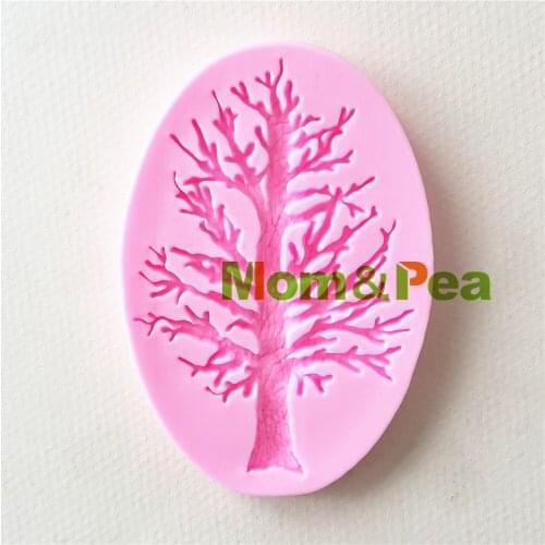 Mom&Pea 1369 Free Shipping Tree Silicone Mold Cake Decoration Fondant Cake 3D Mold Soap Mold Food Grade