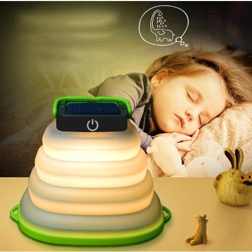 Solar LED Lantern Light Emergency Lamp Collapsible Portable for Camping Outdoor B2Cshop