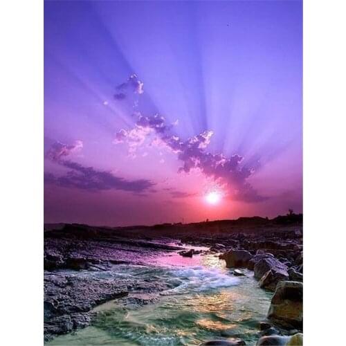 Landscape Sea Printed 11CT Cross-Stitch Embroidery Full Kit DMC Threads Needlework Handmade Handiwork Sewing Floss Mulina