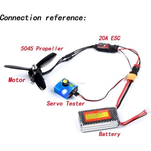 High Power Airplane Skywalker 20A ESC 2204 2300KV Brushless Motor 5045 Propeller Props Servo Tester Servotester RC Toy Fan DIY
