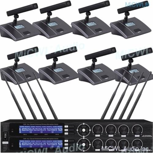 Upscale Digital Wireless 8 Microphone System 8 Table Conference 8 Handheld Headset Performance Singing Microphones System U8800