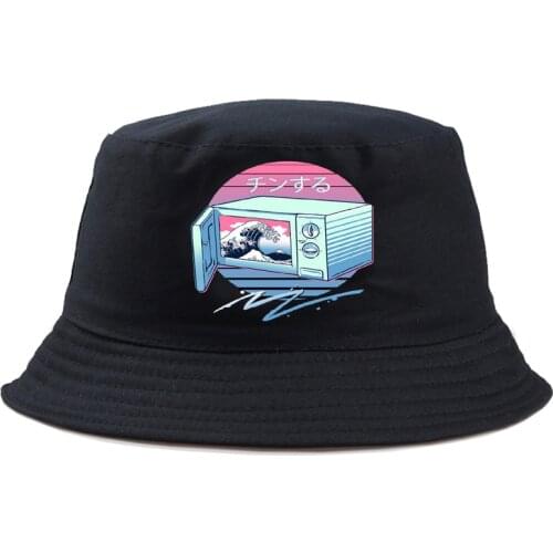 Waves Japan Cartoon Bucket Hat men Cotton Fishing Hunting Cap Outdoor Beach Fisherman Panama Womens Bucket Hat