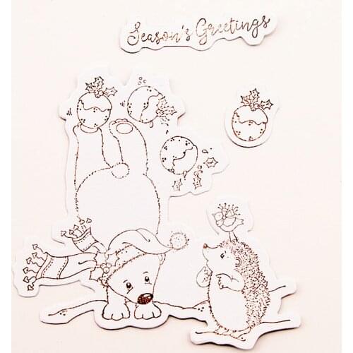 10.5x14.5cm Hedgehog polar bear Transparent Clear Stamps Silicone Seals Roller Stamp DIY scrapbooking photo album/Card Making