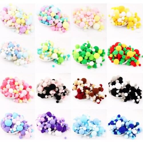 10mm To 30mm Multi Size Mix Colors Pompom Fur Craft DIY Soft Pom Poms Balls Wedding Decoration Glue on Cloth Accessories