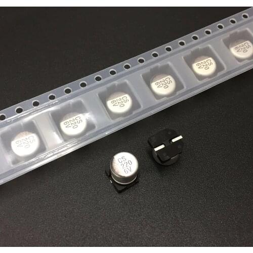 10pcs 220uF 6.3V ST CS series 6.3x5.4mm 6.3V220uF Chip type SMD Aluminum Electrolytic Capacitor