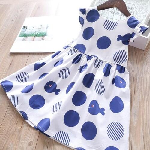 2021 Toddler Girls Summer Dress Clothes Fashion Party Dress Up Suit Children Flower Print Outfit Children Costume