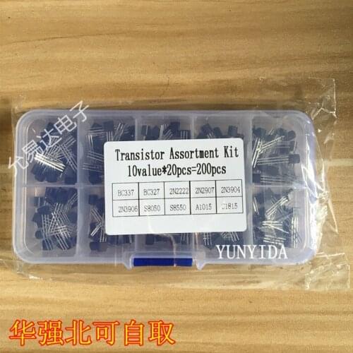 2N2222 S9014 S8050 S8550 2N3904 2N3906 BC547 A92 A42 TL431 Transistor Assortment Kit 10value 200PCS,Transistors Box Pack