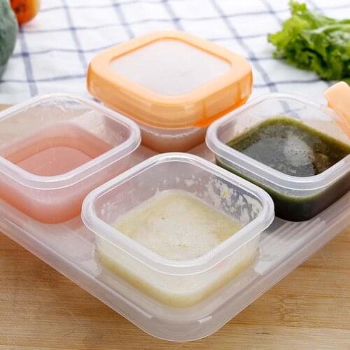 4Pc/set 120ML Juice Cups Baby Tableware Suit Baby Food Supplement Crisper Box Weaning Food Storage Cup Freezing Cubes