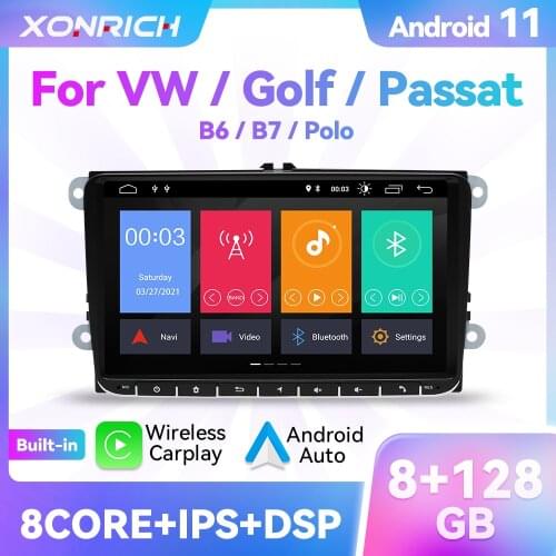 1 Din Android 10 Car Radio For VW Passat B6 B7 T5 amarok volkswagen Skoda Octavia 2 superb golf 5 6 Multimedia GPS Navigation