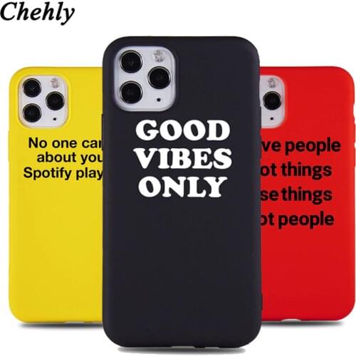 Chehly Phone Case for IPhone 6s 7 8 11 Plus Pro X XS MAX XR SE Fashion Letters Cases Soft Silicone Fitted Back Accessorie Covers