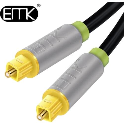 EMK Digital Optical Audio Cable Toslink 5m 10m SPDIF Coaxial Cable for Amplifiers Blu-ray Player Xbox 360 Soundbar Fiber Cable