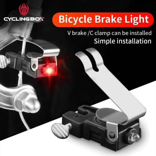 CyclingBOX Bicycle Brake Light Outdoor Cycling Signal LED Light Waterproof V U Brake MTB Lamp Safety Indicator Bike Accessories