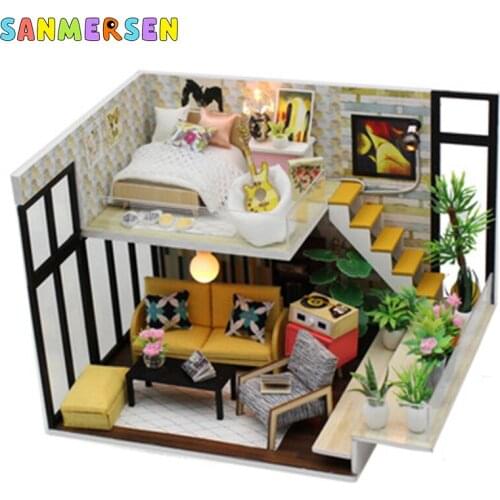 DIY Model Cottage Doll House Manually Assemble The Model Brain Game 3D Wooden Doll Houses Creative Handmade Girl Birthday Gift