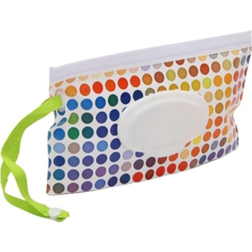 Eco-Friendly Baby Wipes Box Wet Wipe Box Reusable Cleaning Wipes Carrying Bag Fashion Print Travel Portable Storage Bag For Baby