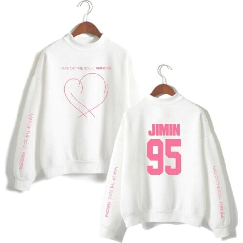JIMIN J-HOPE JUNG KOOK SUGA Turtleneck Hoodies Print New album Map Of The Soul Persona Womens Fashion Turtlenecks Sweatshirts