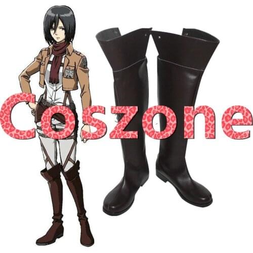 Attack on Titan Eren Jaeger Brown Cosplay Shoes Boots Halloween Carnival Cosplay Costume Accessories