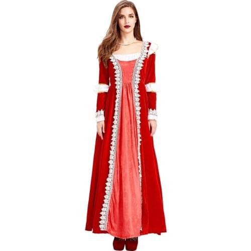 Halloween Costumes Retro Palace Dress Party Costumes Prom Red Flannel Robe Skirt Anime Cosplay