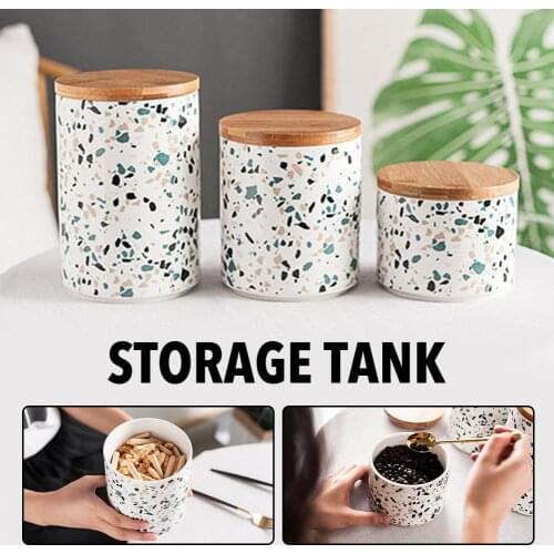 Creative Nordic Style Ceramic Sealed Food Jar Storage Organization Kitchen Spice Tea Coffee Bean Candy Jar Home Storage