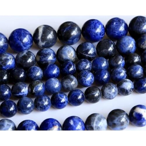 Wholesale Natural Genuine Sodalite Blue Stone Round Loose Stone Beads 3-18mm DIY Jewelry Necklaces or Bracelets 15" 02883